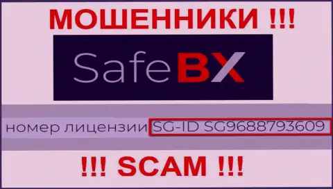 SafeBX, замыливая глаза доверчивым людям, выставили на своем интернет-портале номер их лицензии