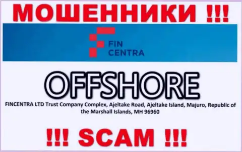 Будьте бдительны - организация ФинЦентра спряталась в оффшоре по адресу - Trust Company Complex, Ajeltake Road, Ajeltake Island, Majuro, Republic of the Marshall Islands, MH 96960 и обманывает доверчивых людей