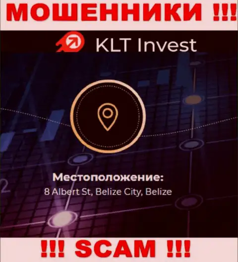 Нереально забрать обратно средства у конторы KLT Invest - они засели в оффшоре по адресу - 8 Albert St, Belize City, Belize