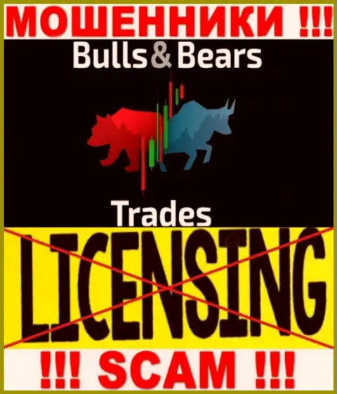 Не взаимодействуйте с мошенниками BullsBears Trades, на их интернет-ресурсе не предоставлено сведений о номере лицензии организации