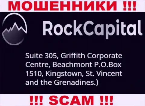 За надувательство клиентов мошенникам Rocks Capital Ltd ничего не будет, поскольку они засели в оффшоре: Suite 305 Griffith Corporate Centre, Kingstown, P.O. Box 1510 Beachmout Kingstown, St. Vincent and the Grenadines