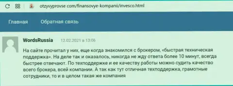Мнения посетителей интернета об работе Forex дилинговой компании Инвеско Лтд с веб-ресурса otzyvyprovse com