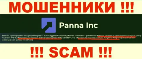 Будьте начеку, FSC - это мошеннический регулирующий орган мошенников Panna Inc