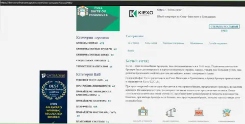 Материал о условиях для торговли Форекс дилинговой организации Киехо, расположенный на web-сервисе directory financemagnates com