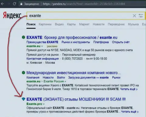 Пользователи Yandex предупреждены, что ЭКЗАНТЕ - МОШЕННИКИ !!!