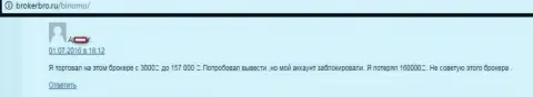 В Биномо присвоили 160 000 рублей клиентских средств - ВОРЮГИ !!!