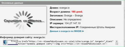 Возраст домена форекс дилинговой конторы Сварга, исходя из справочной информации, полученной на веб-сайте довериевсети рф