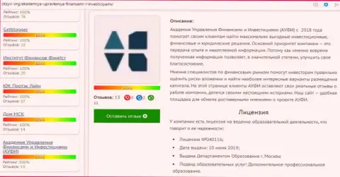 Точка зрения сайта otzyvi org о консалтинговой компании АУФИ